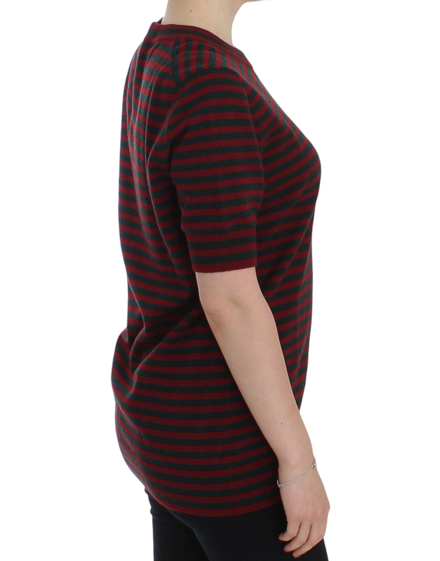  - Elegant Striped Cashmere Crewneck Sweater