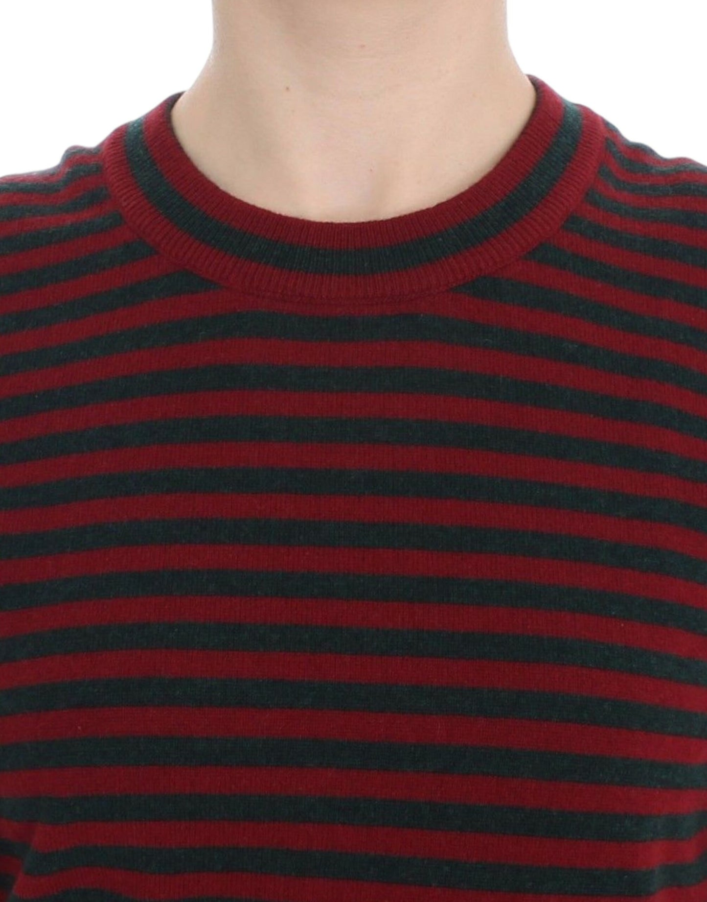  - Elegant Striped Cashmere Crewneck Sweater