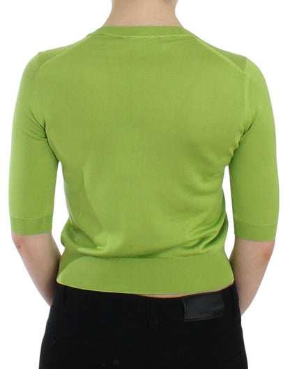  - Emerald Green Wool V-Neck Pullover