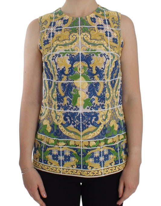  - Majolica Embroidered Sleeveless Elegance