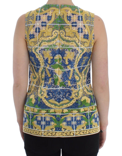 - Majolica Embroidered Sleeveless Elegance