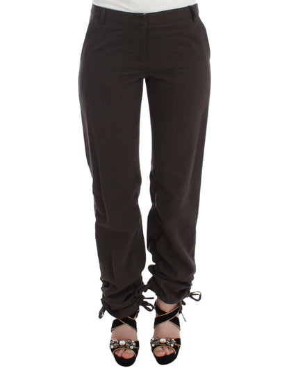  - Chic Brown Cotton Dress Pants