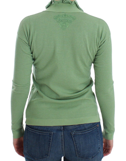  - Elegant Green Striped Wool Blend Sweater