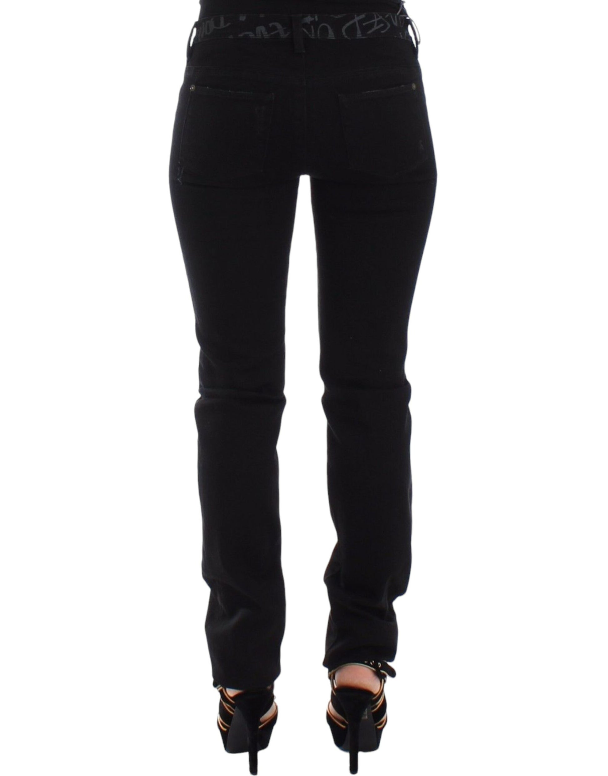 Chic Black Skinny Statement Jeans