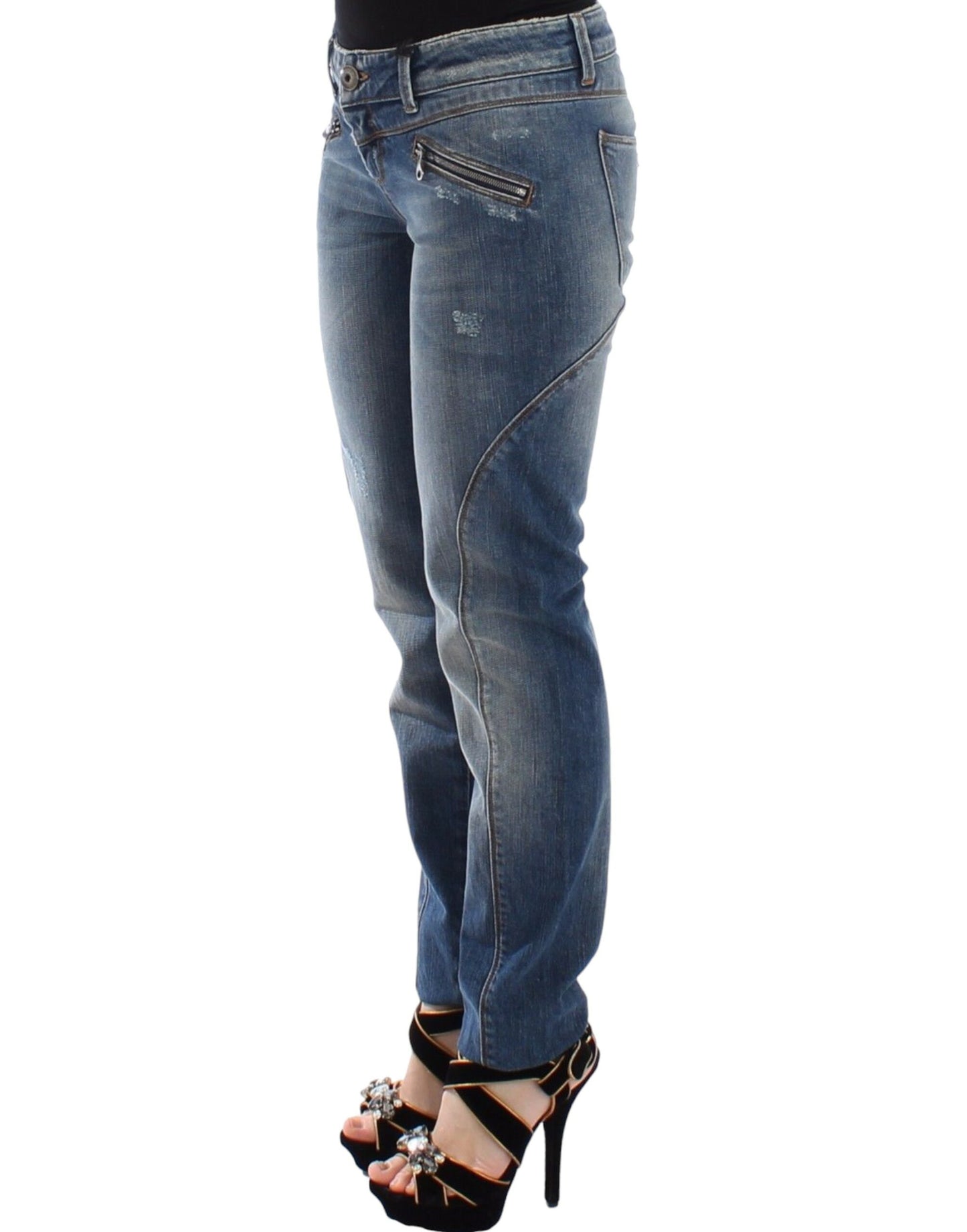  - Chic Slim-Fit Blue Denim Jeans