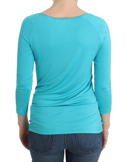  - Elegant Blue Modal Blend Top