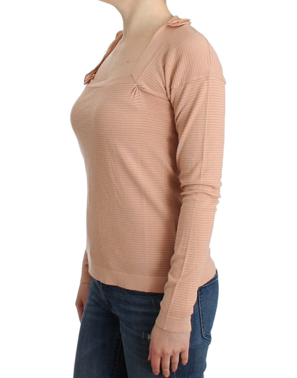  - Chic Striped Wool Blend Orange Sweater