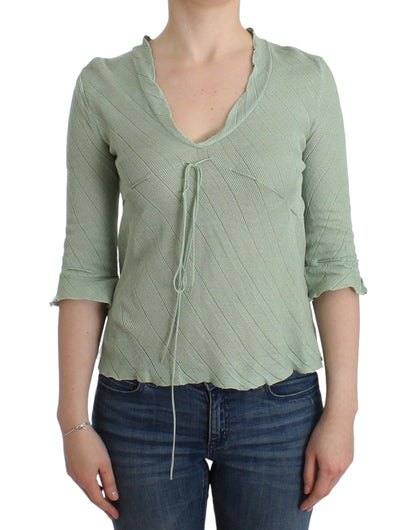  - Chic Green Knitted Top – Ethereal Elegance