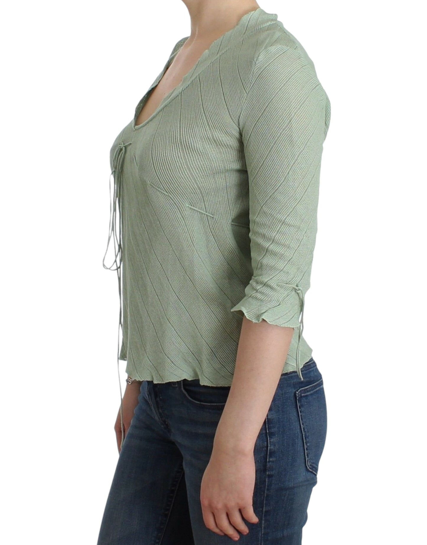  - Chic Green Knitted Top – Ethereal Elegance