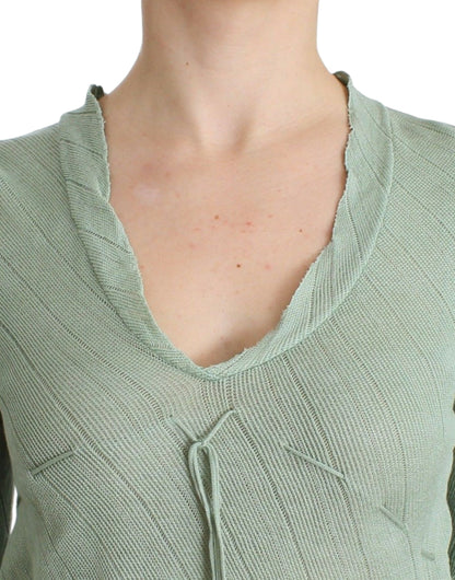  - Chic Green Knitted Top – Ethereal Elegance