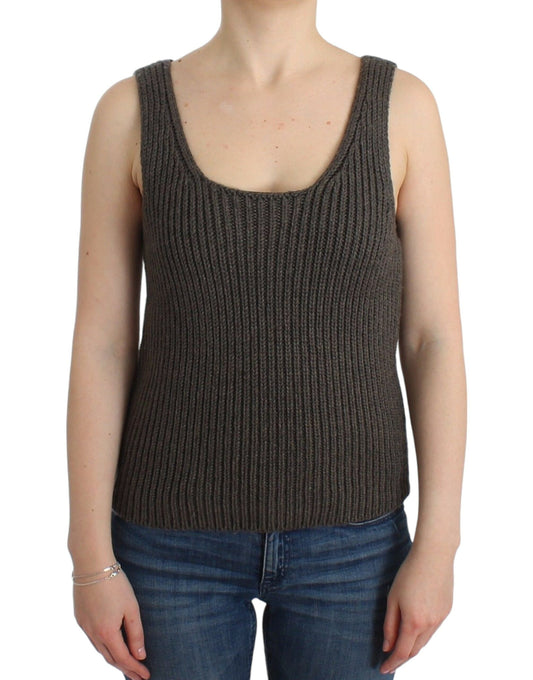  - Chic Gray Knit Crew Neck Top