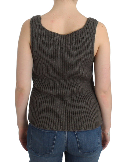  - Chic Gray Knit Crew Neck Top