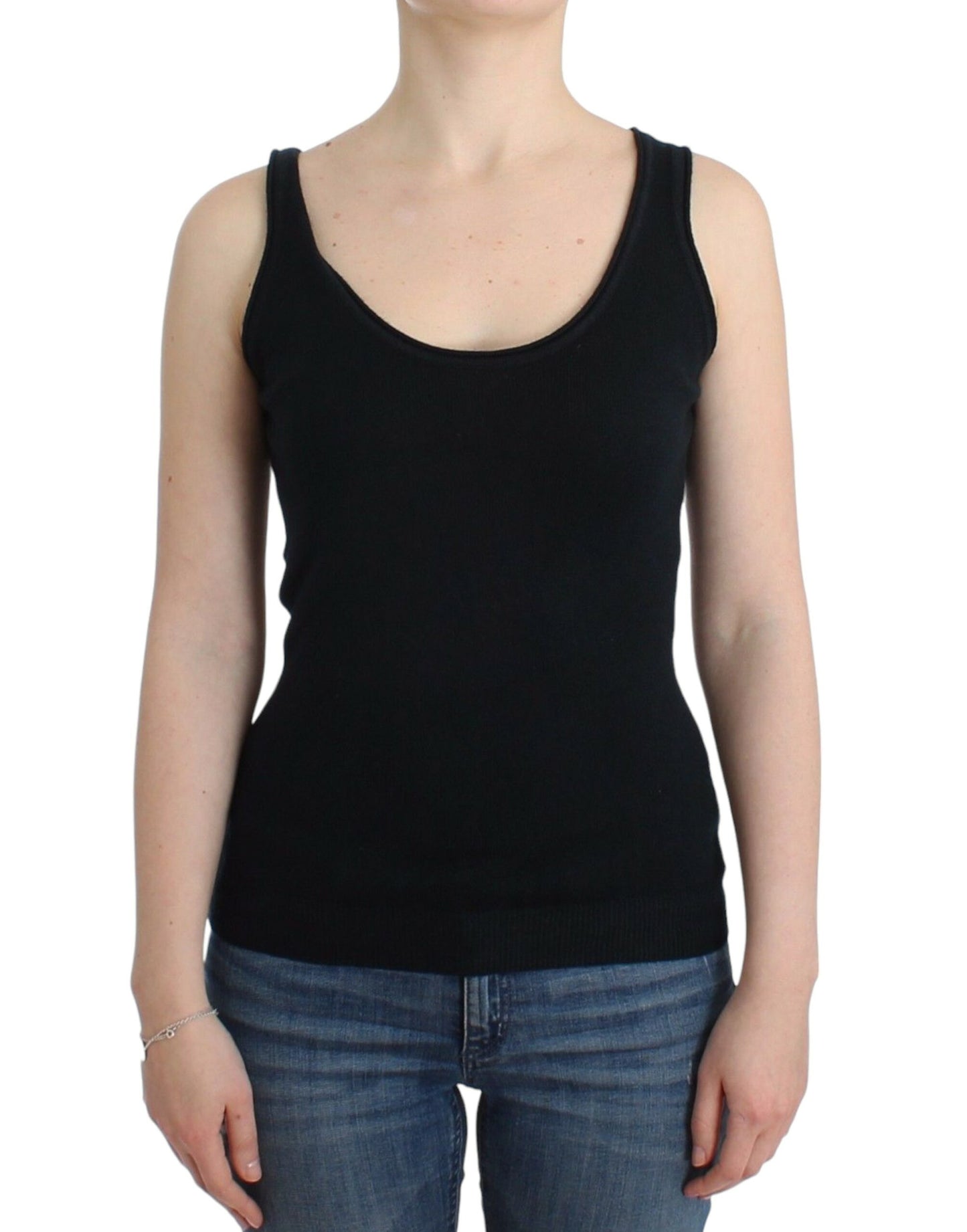  - Elegant Black Cashmere Knit Top