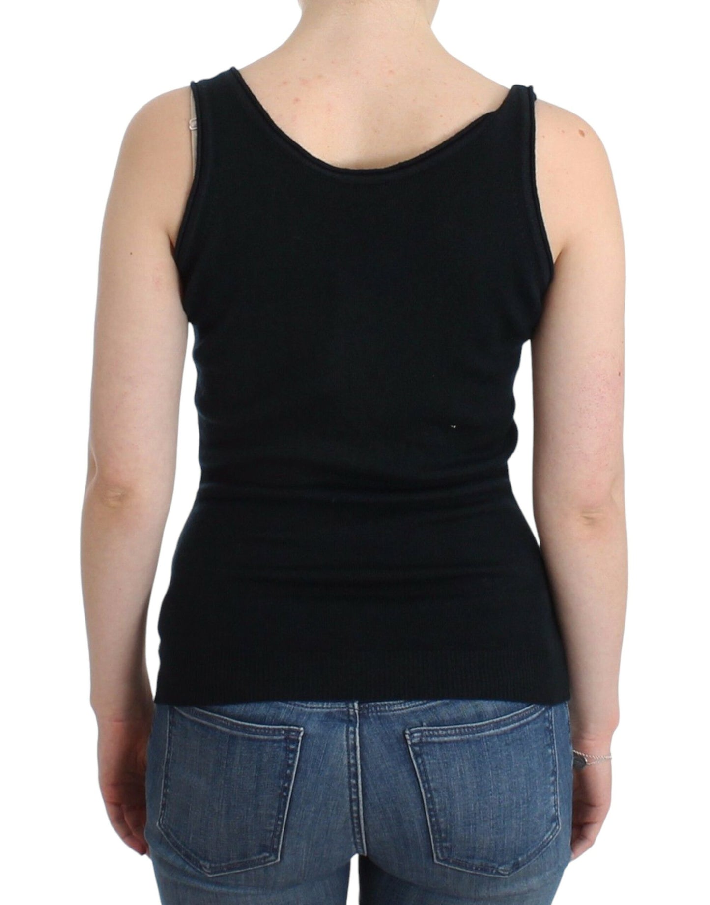  - Elegant Black Cashmere Knit Top