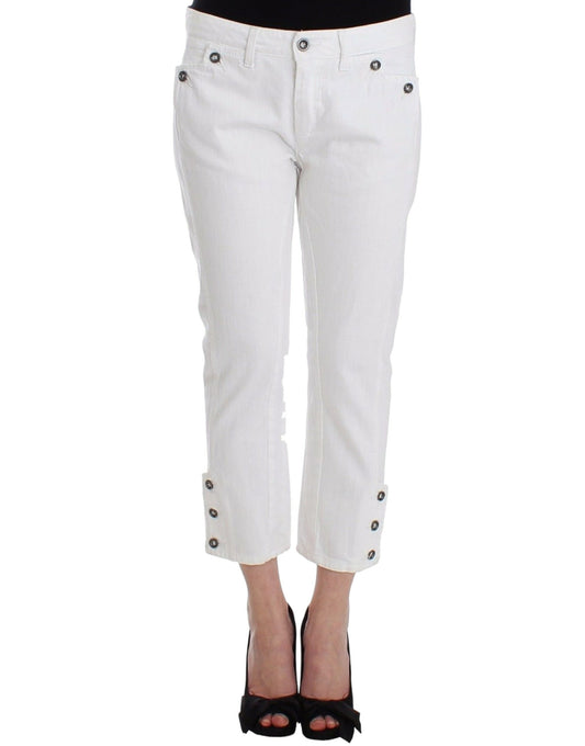  - Chic White Cropped Jeans for Sophisticated Style