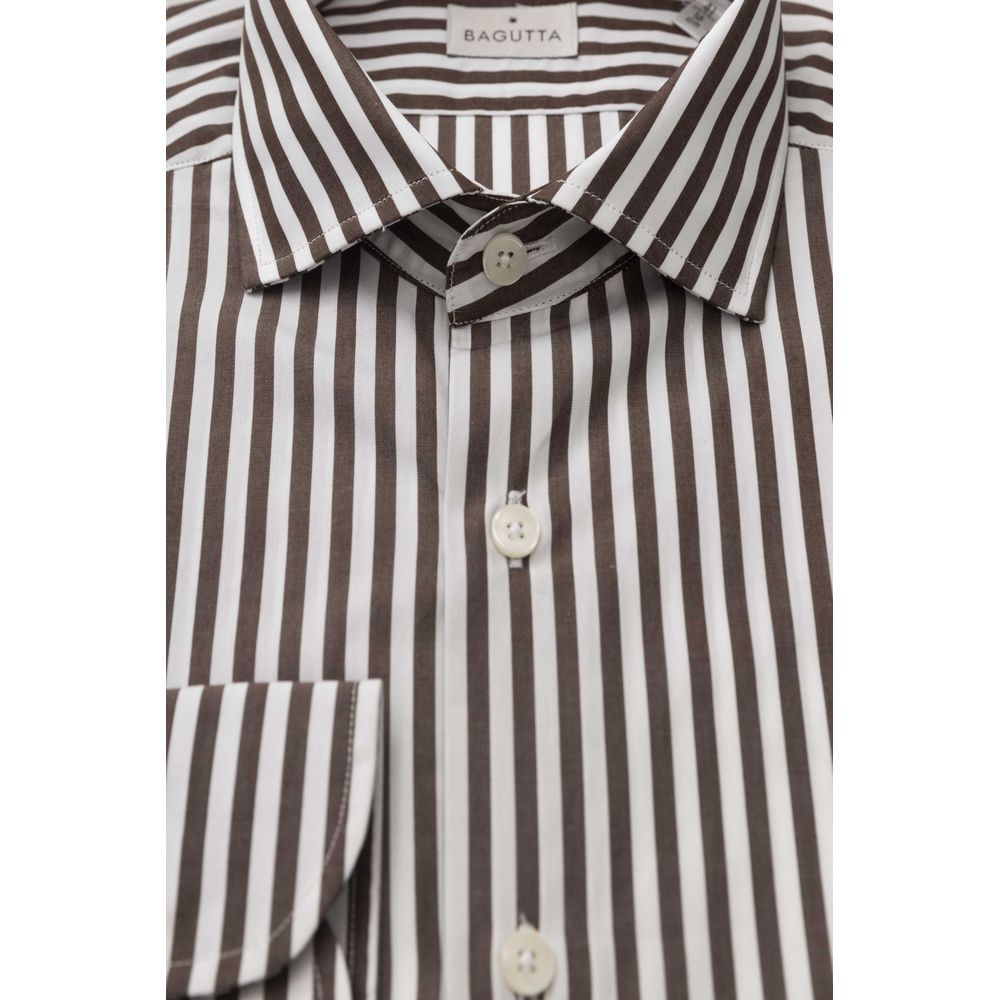  - Brown Cotton Men Shirt