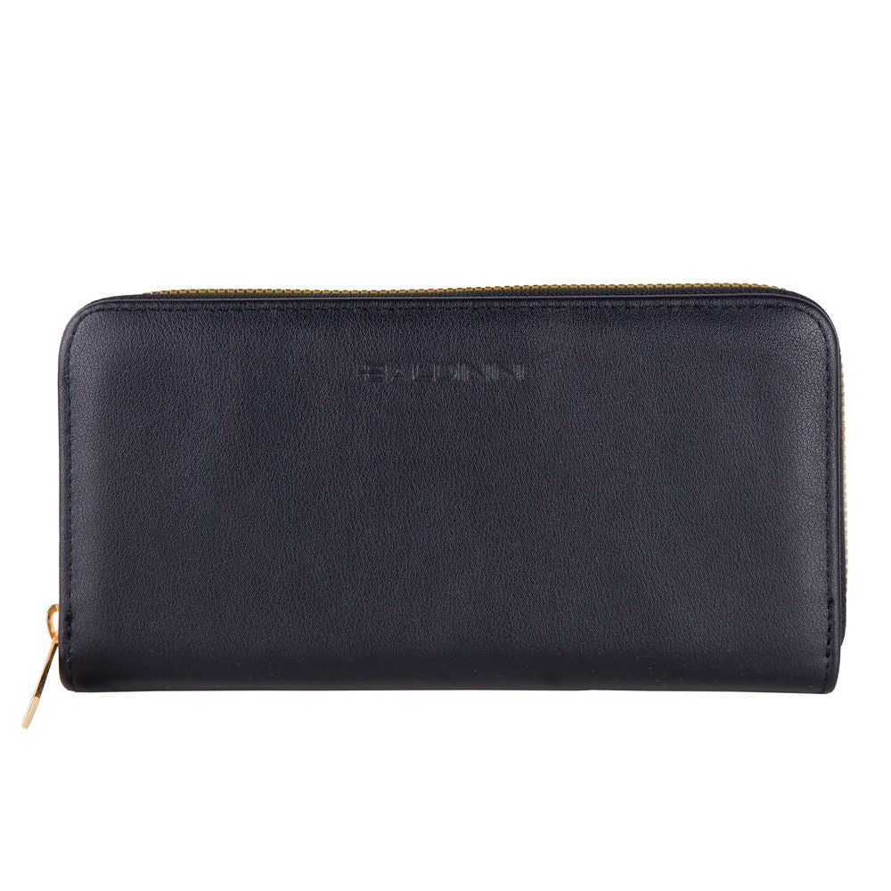  - Chic Black Leather Zip Wallet