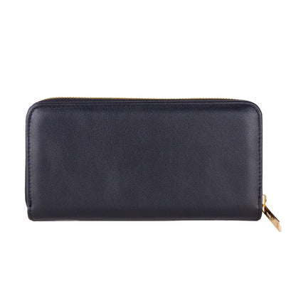  - Chic Black Leather Zip Wallet