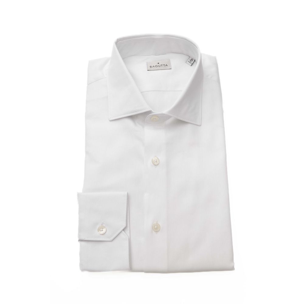  - White Cotton Men Shirt