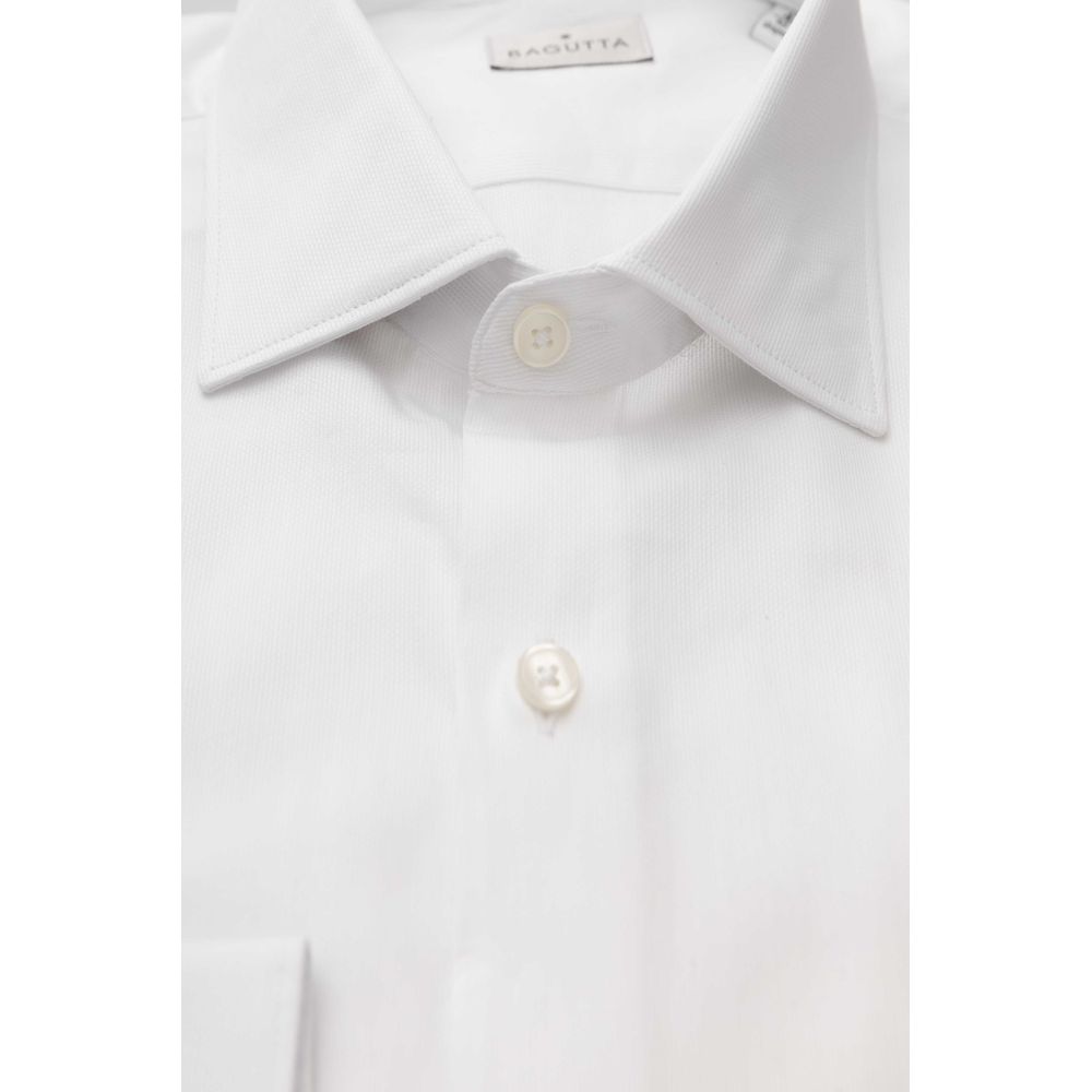  - White Cotton Men Shirt