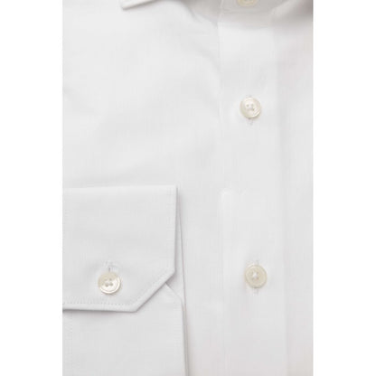  - White Cotton Men Shirt