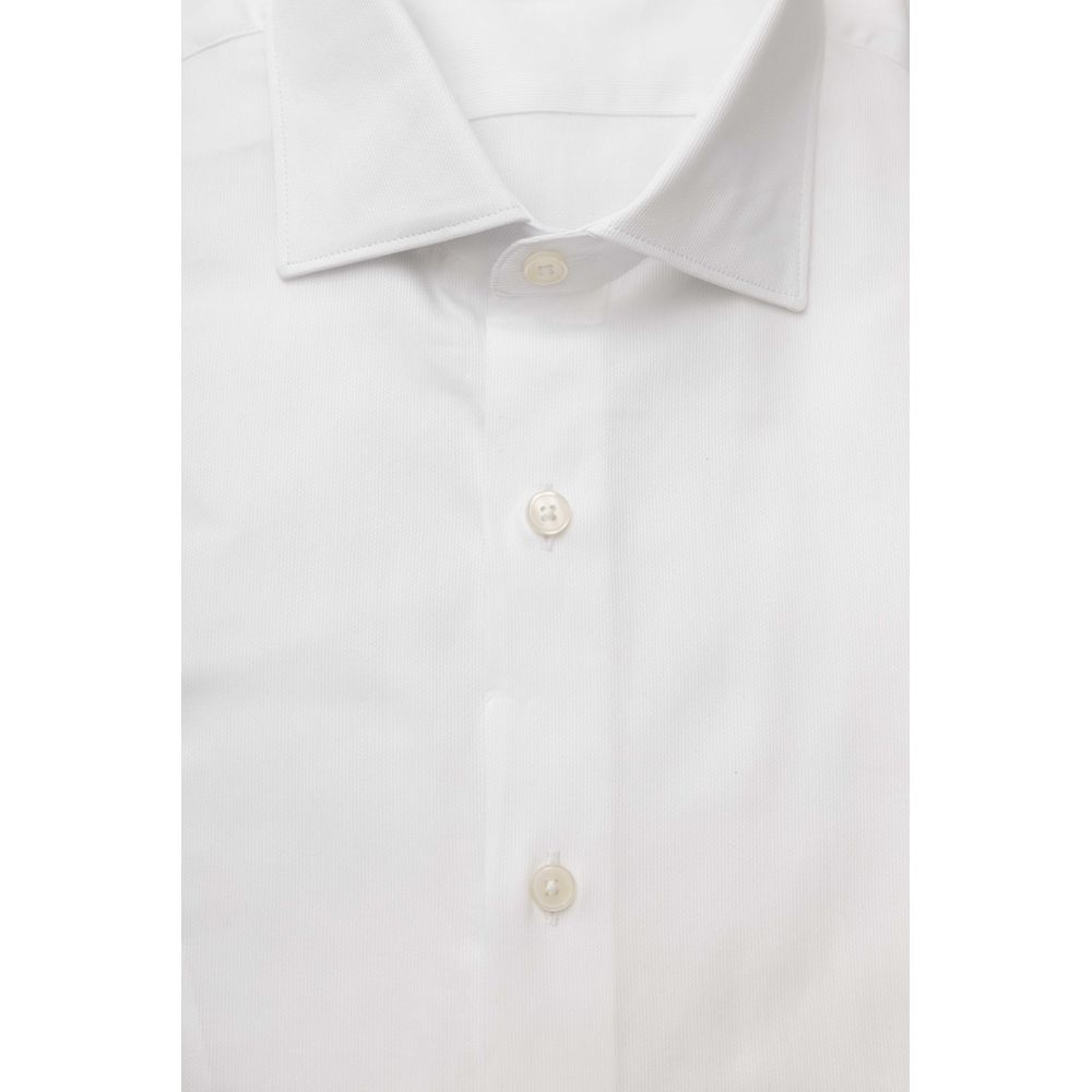  - White Cotton Men Shirt