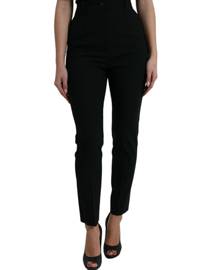  - Elegant High Waist Tapered Wool Pants