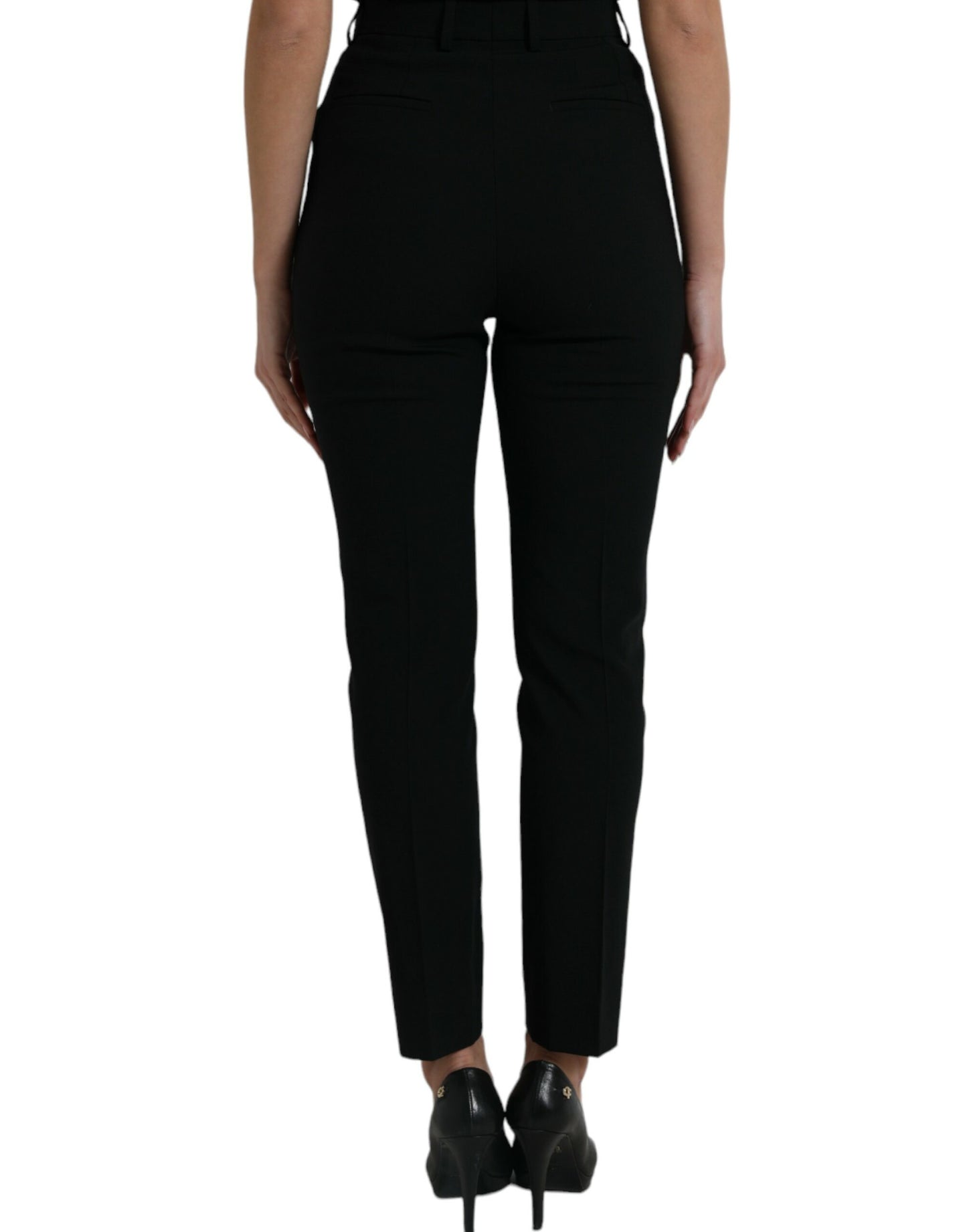  - Elegant High Waist Tapered Wool Pants