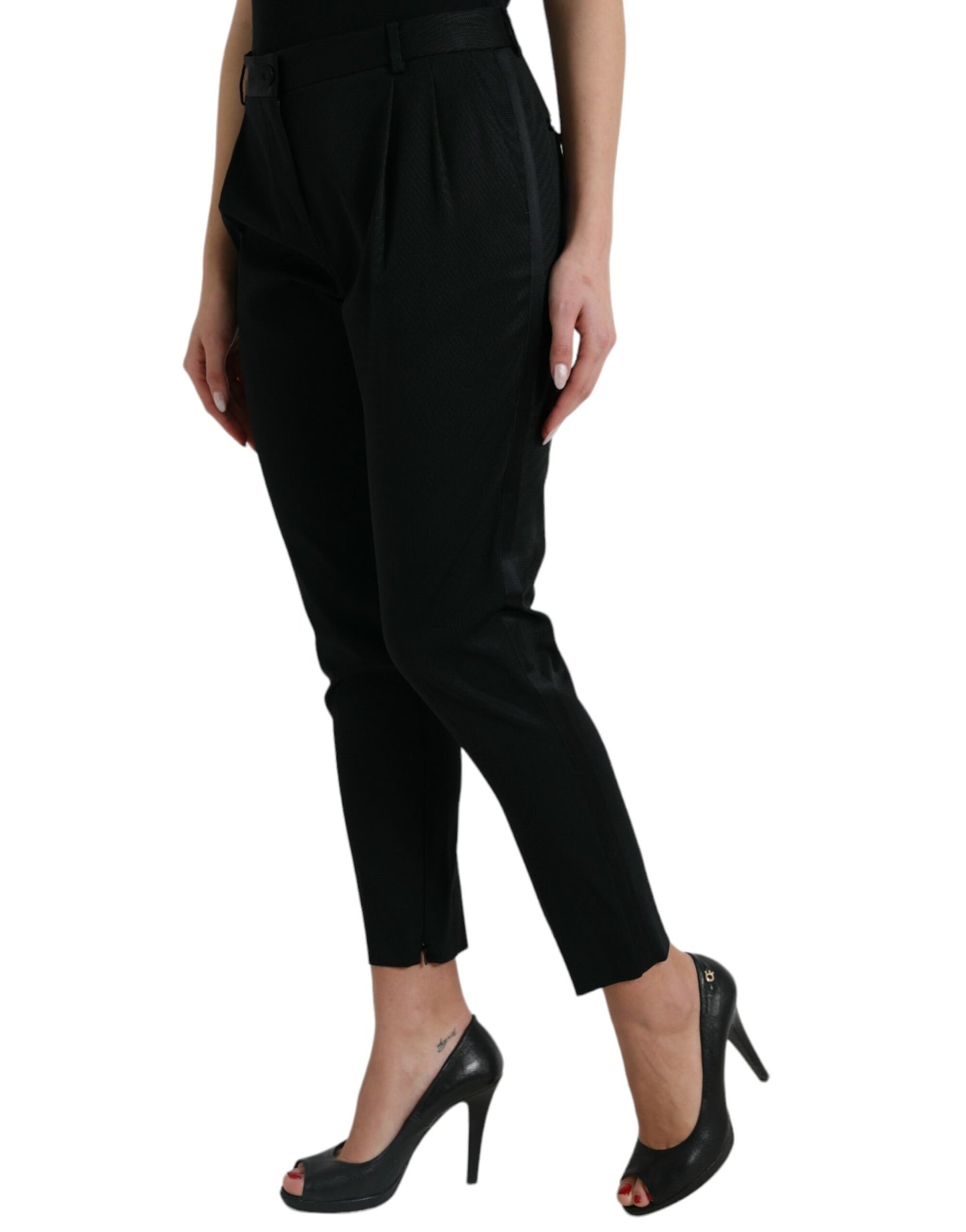  - Elegant High-Waist Tapered Cropped Pants