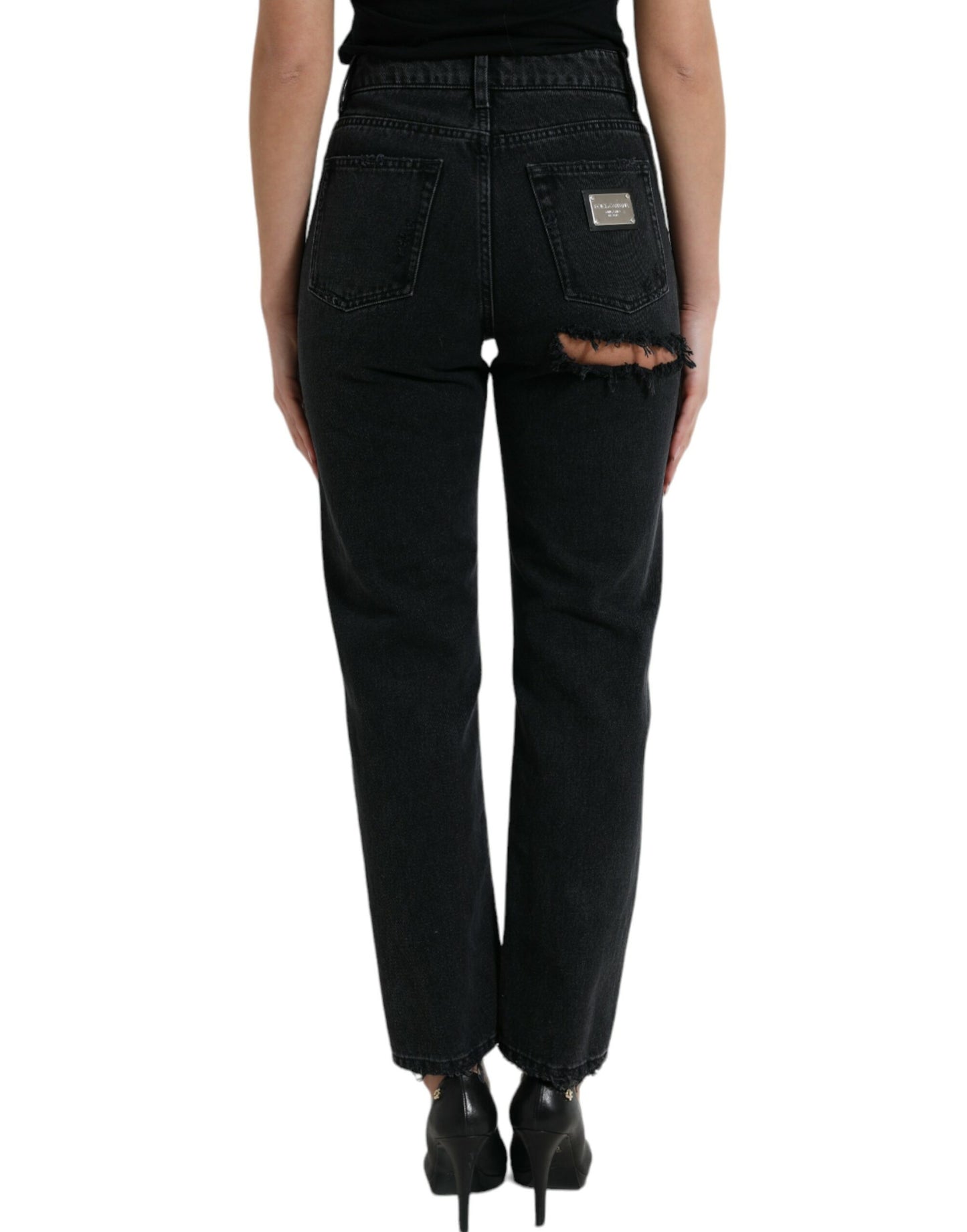  - Elegant High-Waist Black Stretch Jeans