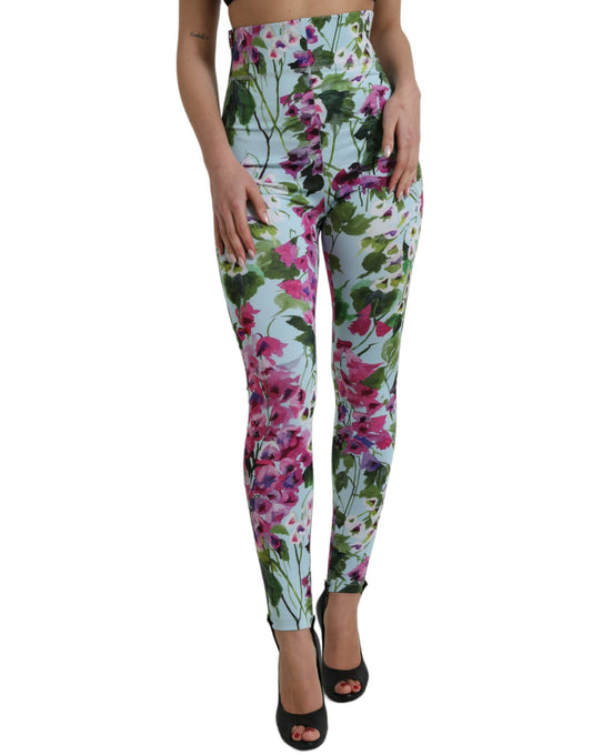  - Elegant Floral High-Rise Leggings Pants