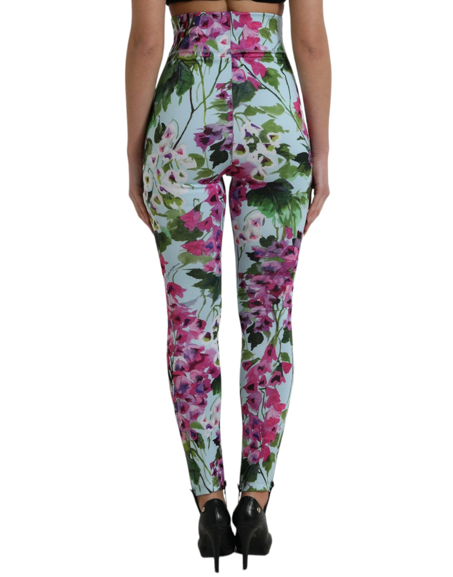  - Elegant Floral High-Rise Leggings Pants