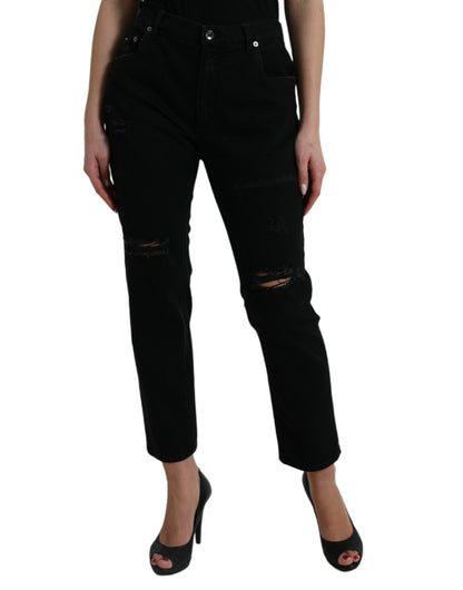  - Elegant High Waist Black Stretch Jeans