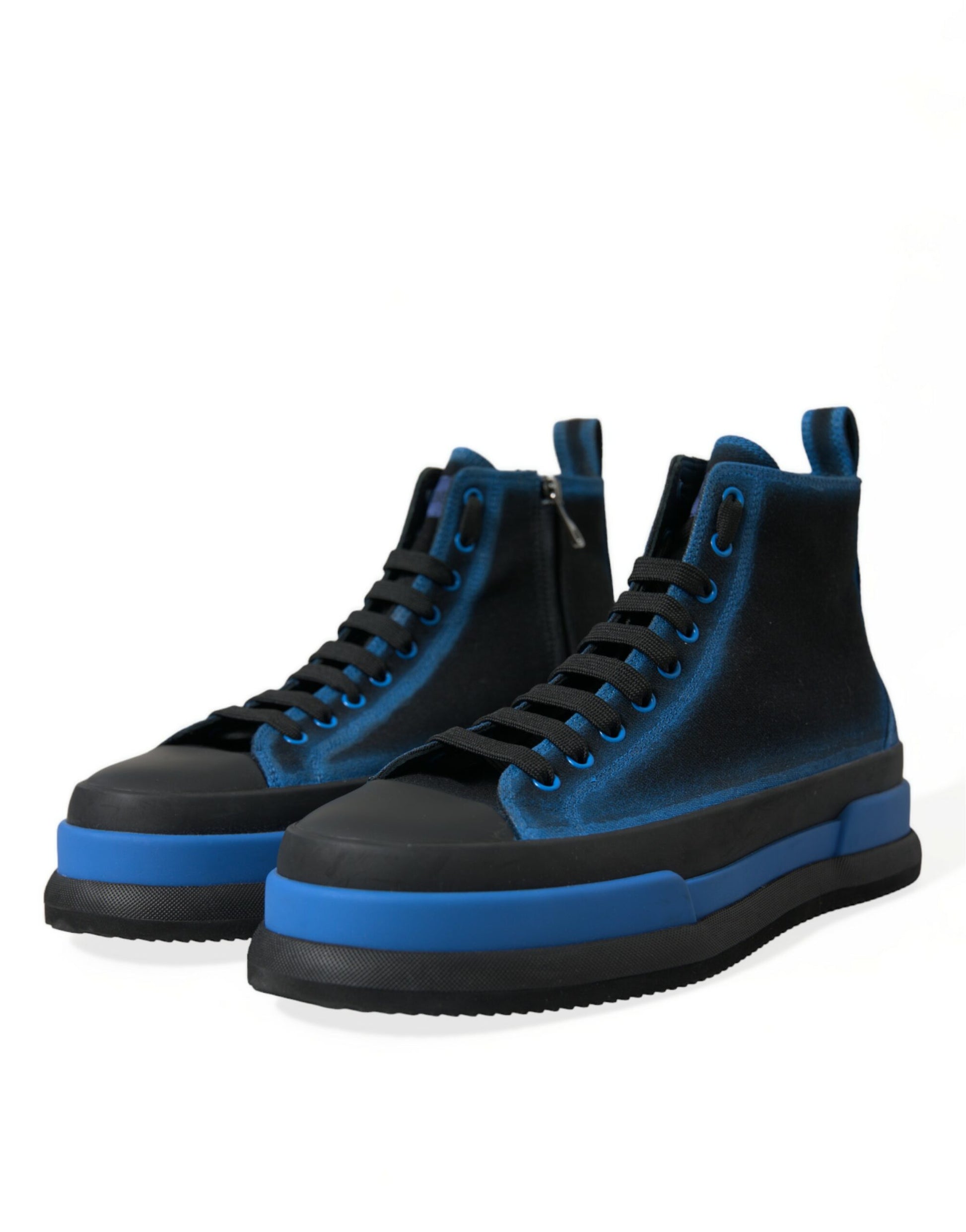 Black & Blue High-Top Sneakers