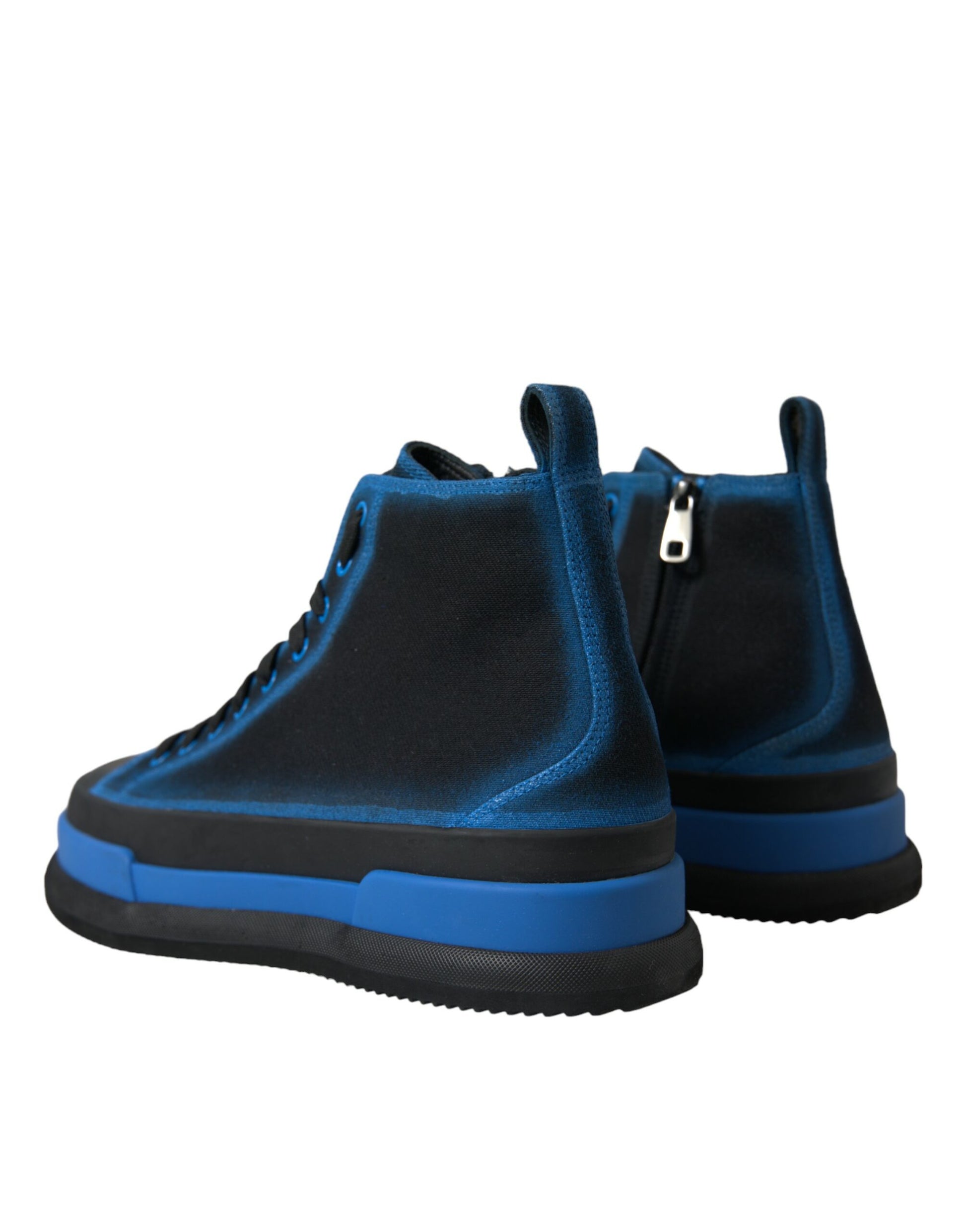 Black & Blue High-Top Sneakers