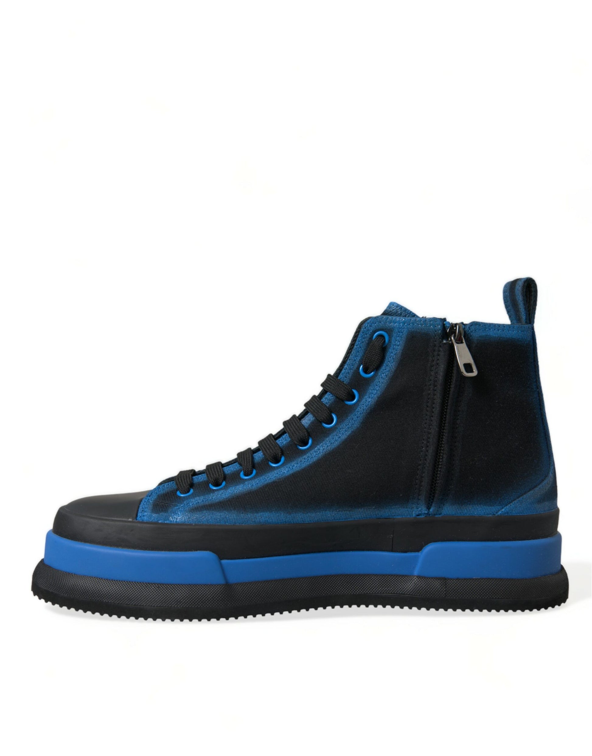 Black & Blue High-Top Sneakers