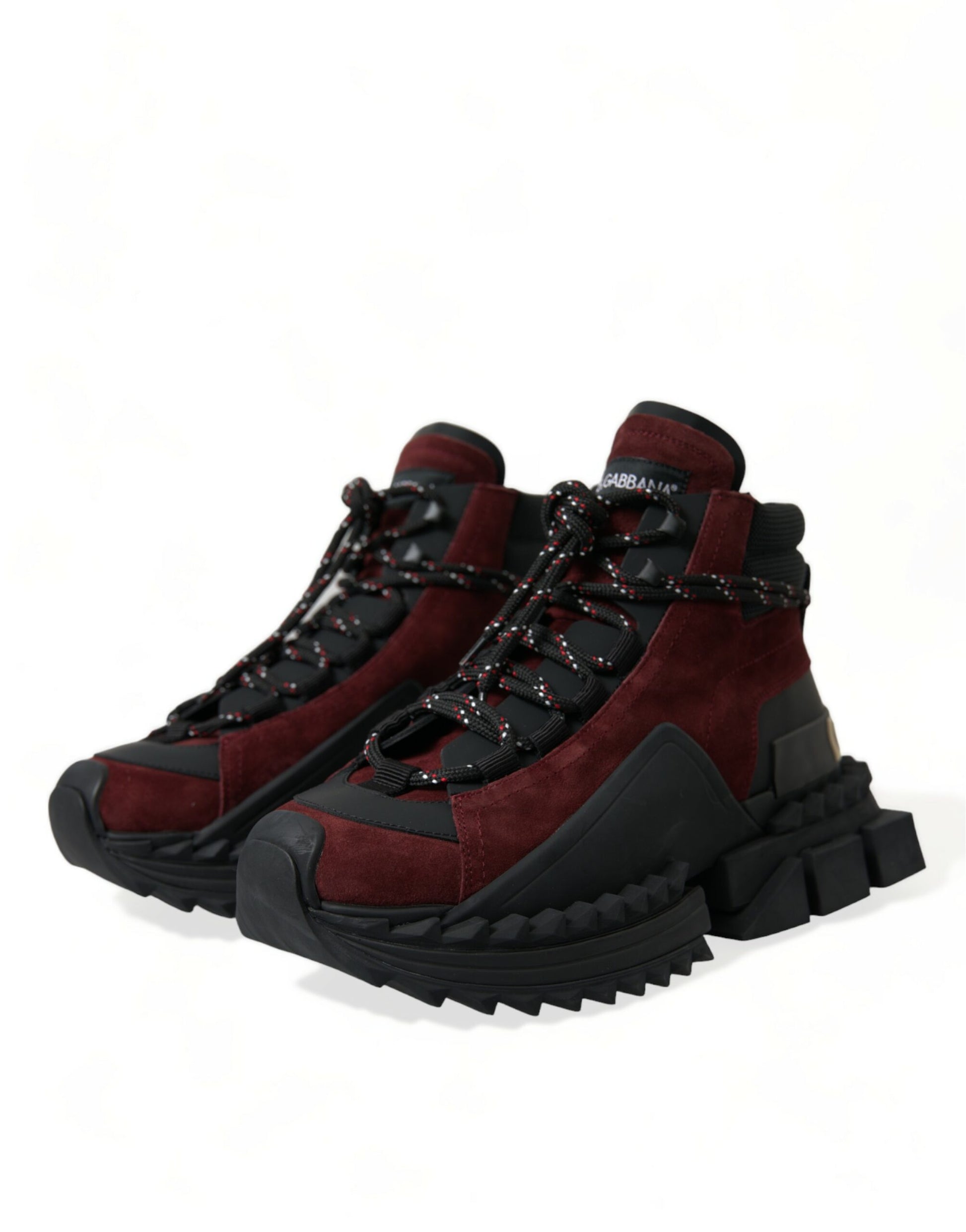 Burgundy Leather Super King High Top Sneakers