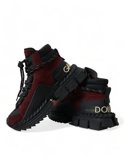  - Burgundy Leather Super King High Top Sneakers