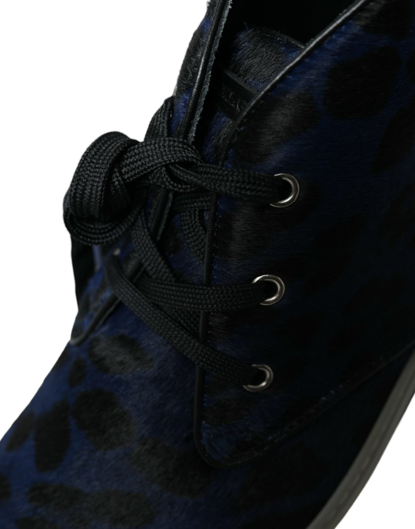  - Chic Blue Leopard Print Mid-Top Sneakers