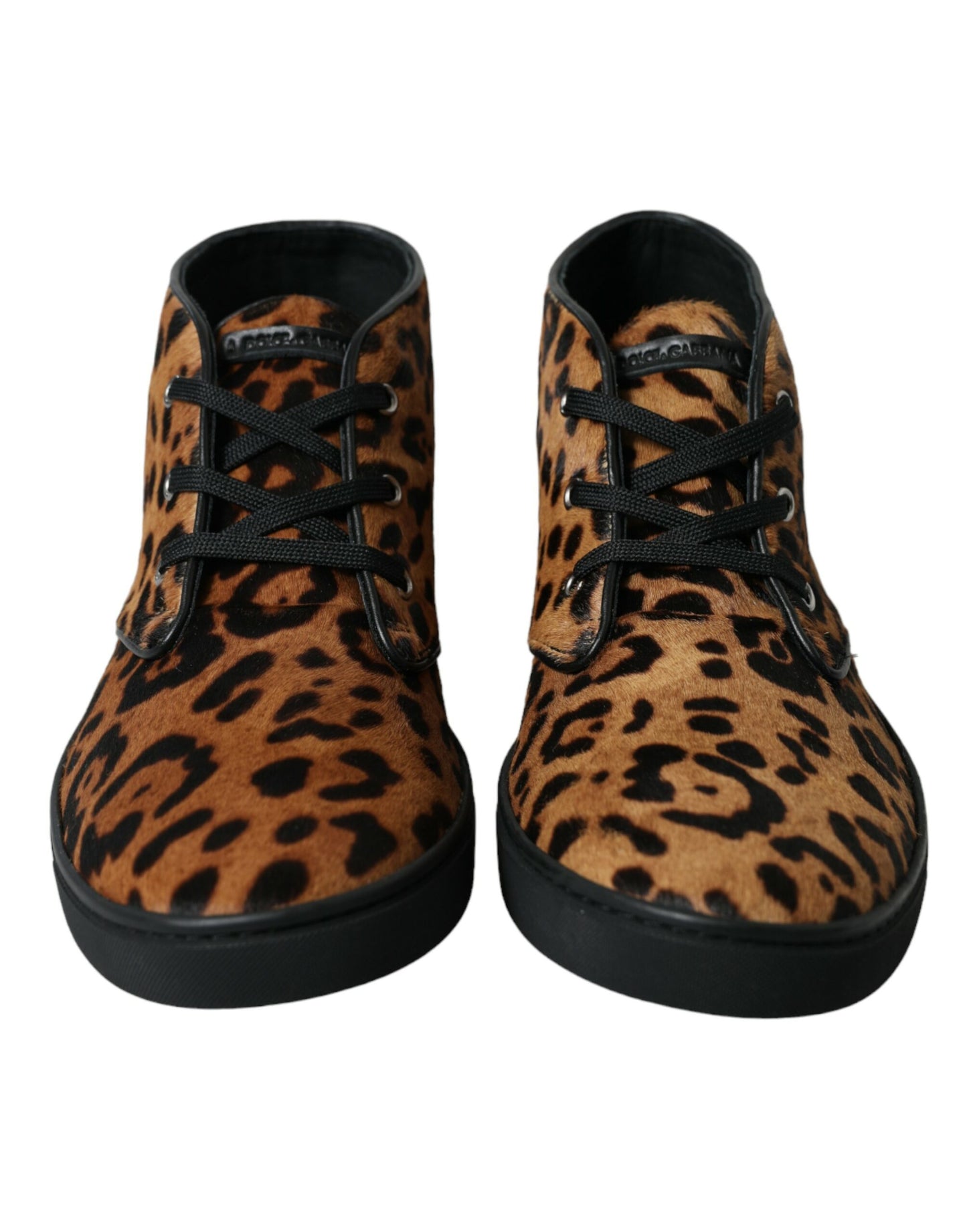  - Elegant Leopard Print Mid-Top Sneakers