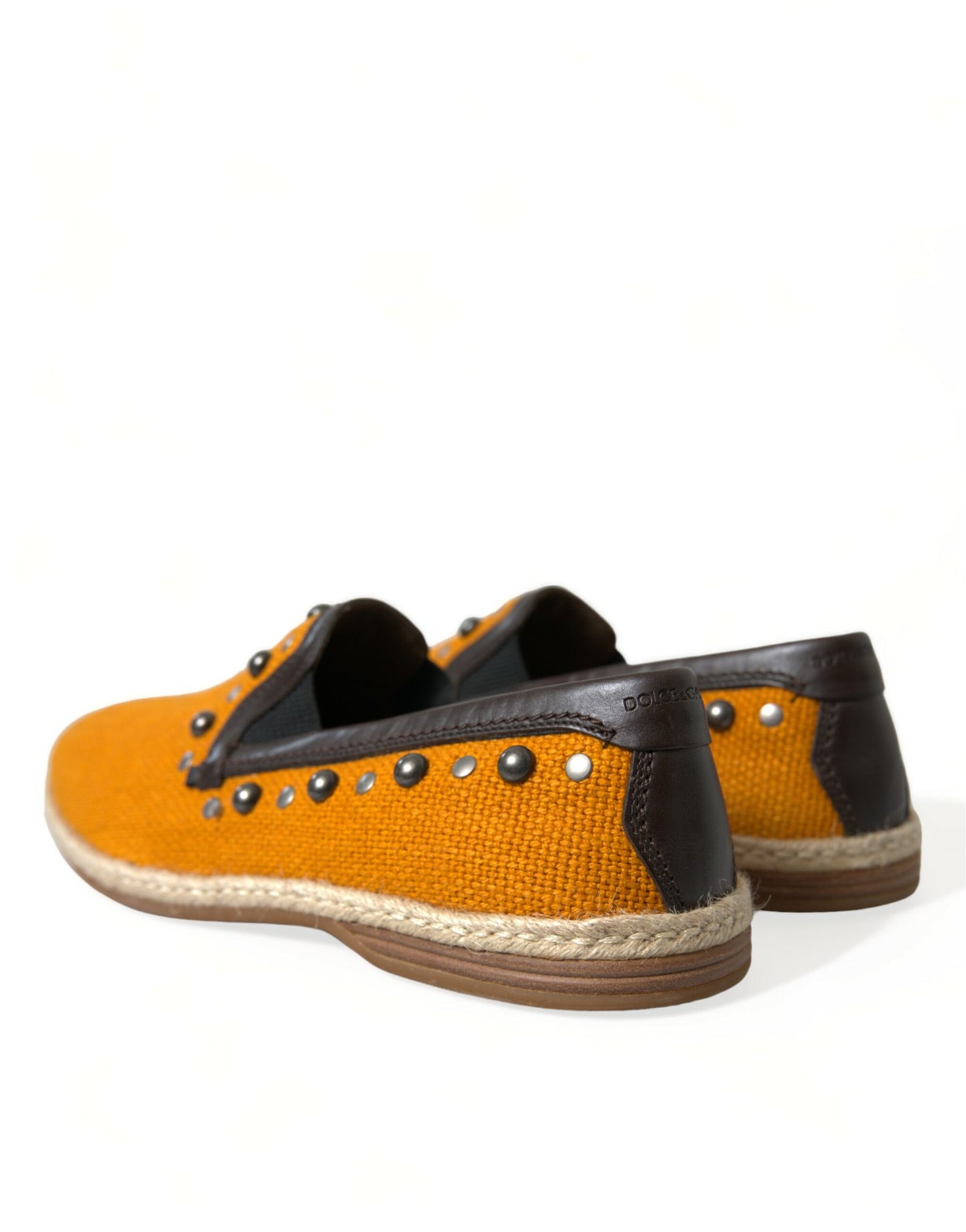  - Exclusive Orange Canvas Loafers with Studs