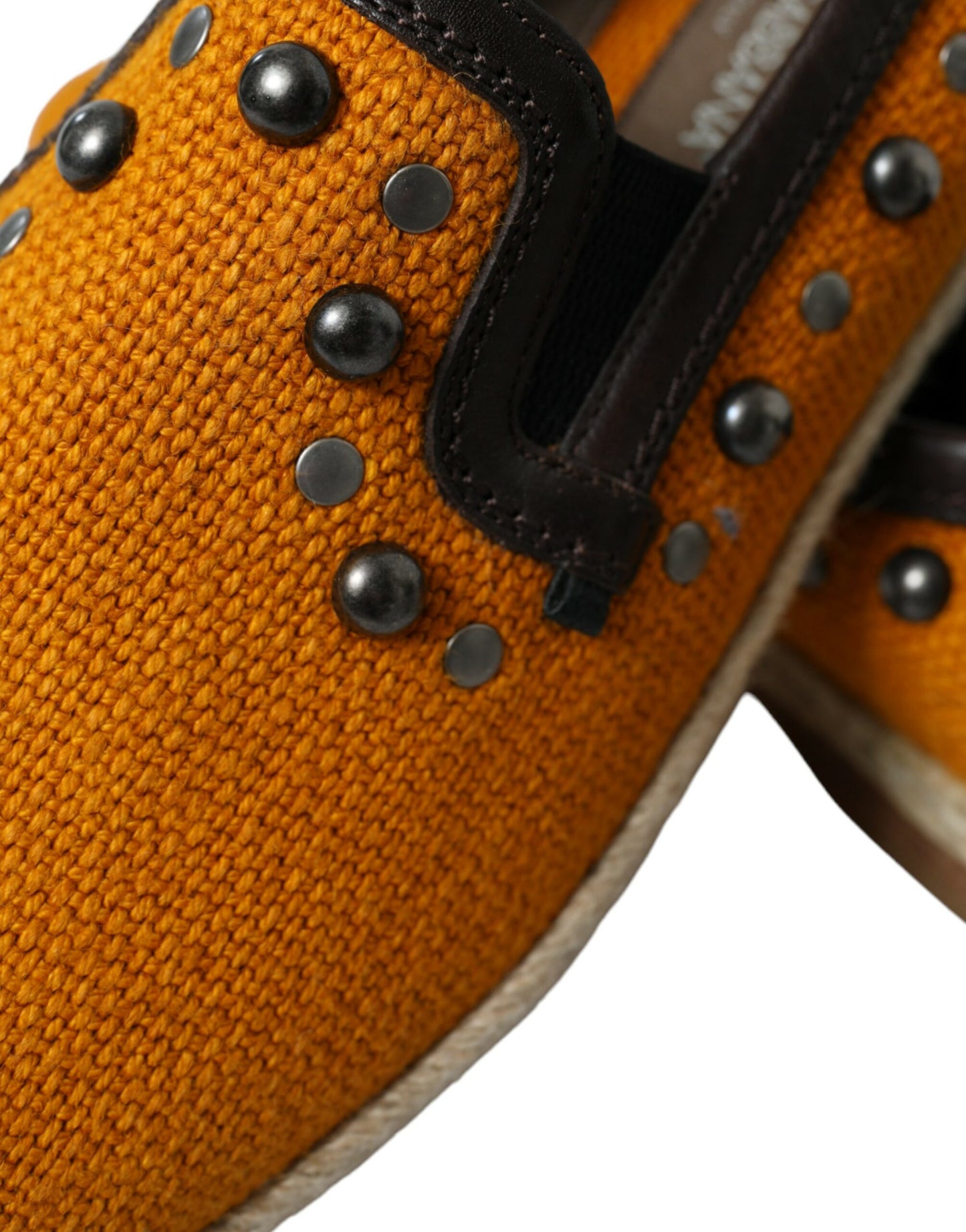  - Exclusive Orange Canvas Loafers with Studs