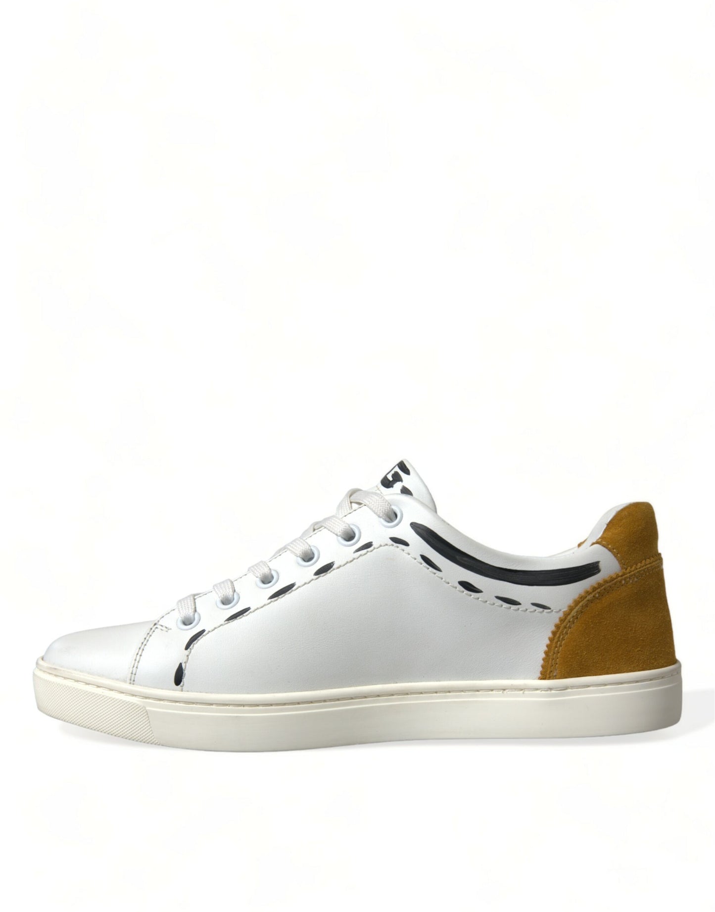  - Sleek White Low Top Leather Sneakers