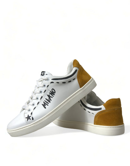  - Sleek White Low Top Leather Sneakers