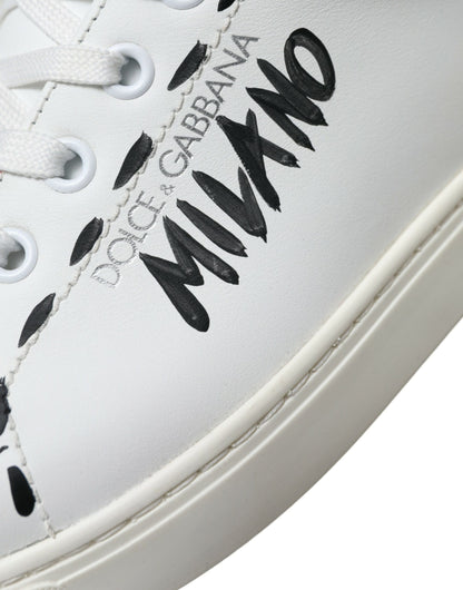  - Sleek White Low Top Leather Sneakers