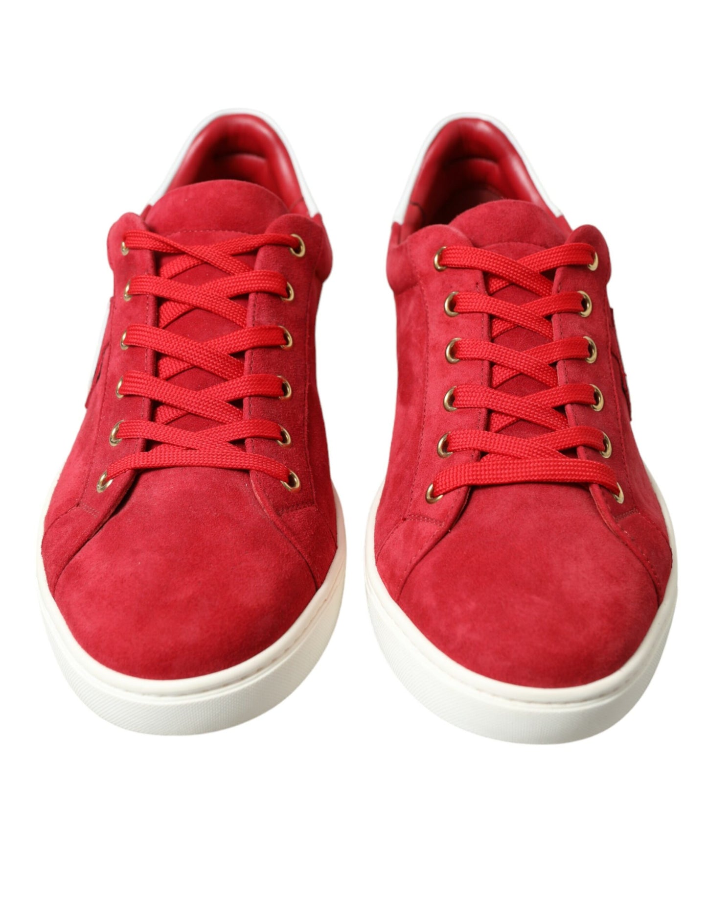  - Elegant Red & White Low Top Sneakers