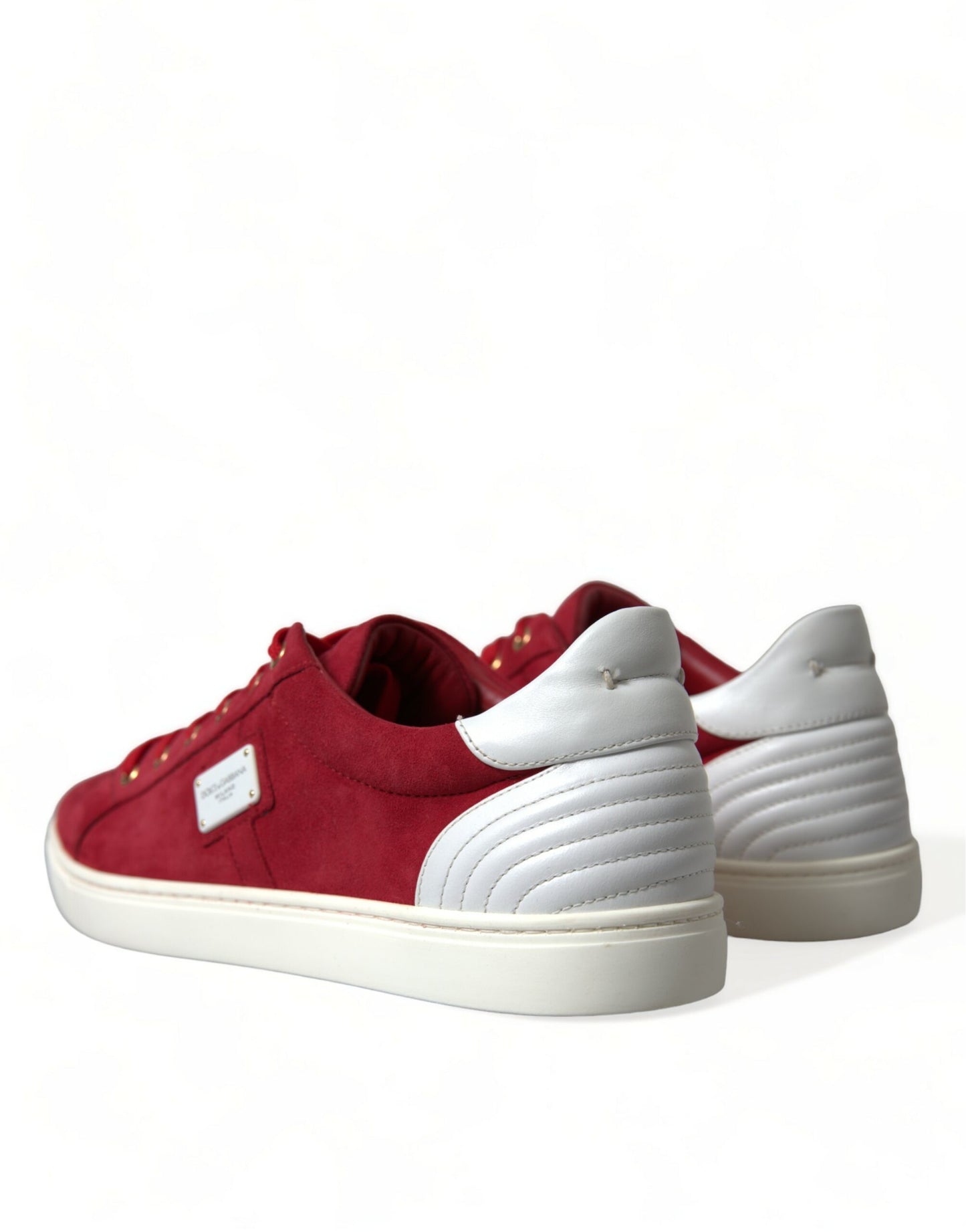  - Elegant Red & White Low Top Sneakers