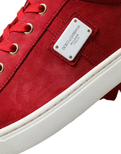  - Elegant Red & White Low Top Sneakers