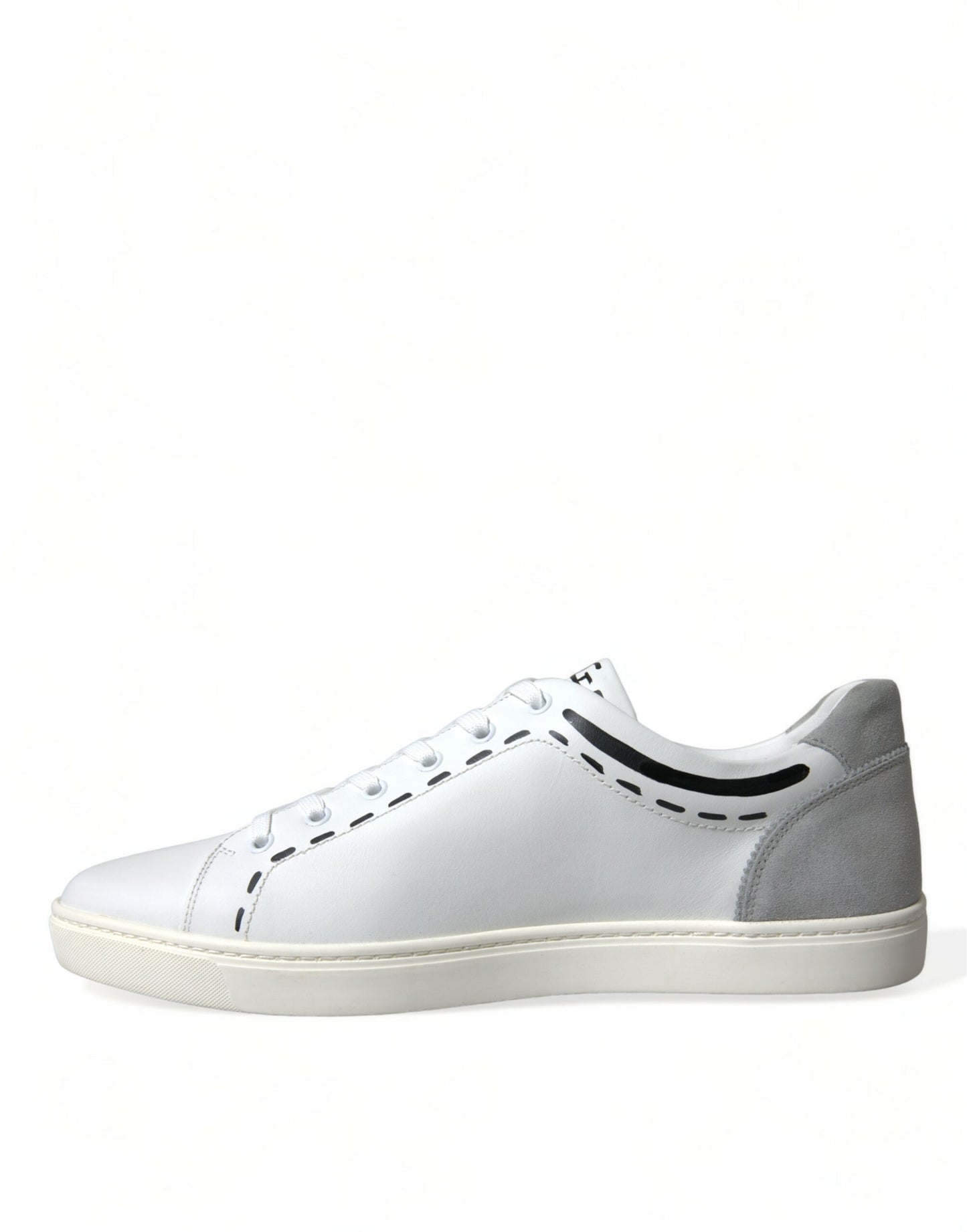  - Elegant White Calfskin Leather Sneakers