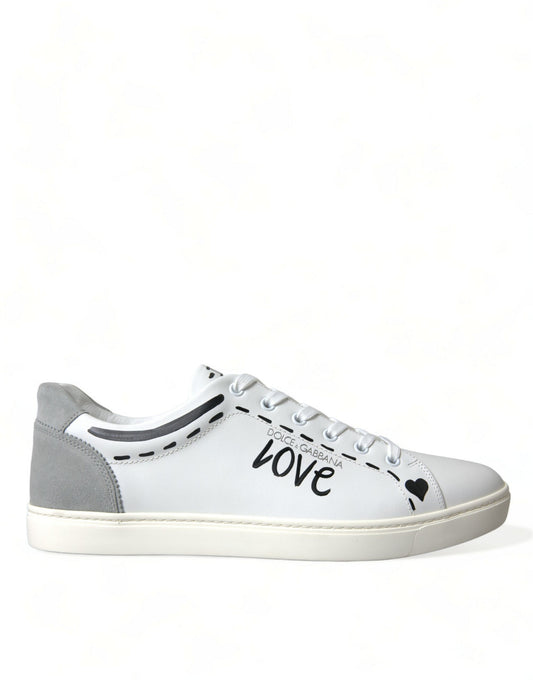  - Elegant White Calfskin Leather Sneakers